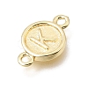 Brass Disc with Initial Links Connector Charms KK-E802-36G-K-2