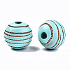 Painted Natural Wood Beads WOOD-T021-54B-06-2