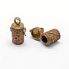 Brass Prayer Box Pendants KK-F722-28C-RS-2
