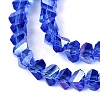 Electroplate Transparent Glass Beads Strands EGLA-Q139-01A-A24-3