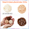 15Pcs 3 Colors Wicker Rattan Balls AJEW-SC0004-25C-2