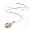 Natural & Synthetic Gemstone Pendant Necklaces NJEW-JN02160-2