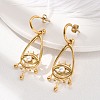 304 Stainless Steel Shell Pearl Dangle Stud Earrings for Women EJEW-U051-06G-1