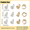 12Pcs 6 Style Brass Hoop Earring Findings KK-CA0002-45-2