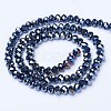 Electroplate Glass Beads Strands EGLA-A044-P4mm-B18-2