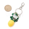 Opaque Resin & Spray Painted Crackle Glass Keychains KEYC-JKC01343-02-3
