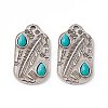 Synthetic Turquoise Teardrop Pendants PALLOY-D013-09AS-1