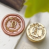 Golden Tone Wax Seal Brass Stamp Head DIY-B079-01G-N-1