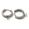 Tarnish Resistant 201 Stainless Steel Huggie Hoop Earrings Findings STAS-A167-01N-P-2