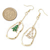 4 Pairs 4 Styles Christmas Alloy Enamel Dangle Earrings EJEW-JE06136-3