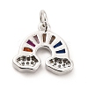 Rack Plating Brass Cubic Zirconia Charm KK-K270-01P-3