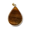 Natural Tiger Eye Pendants G-R486-03G-C-3