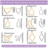120Pcs 12 Styles 304 Stainless Steel Charms STAS-BBC0009-52-2