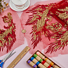 4Pcs 2 Style Polyester Embroidery Sew on Appliques PATC-MA0001-33B-4