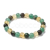 8mm Round Natural African Turquoise(Jasper) & Green Aventurine BJEW-JB10625-01-1