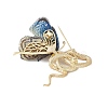 Snake & Butterfly Brass Micro Pave Cubic Zirconia Brooches JEWB-V003-04G-3