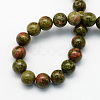 Natural Unakite Round Beads Strands G-S175-8mm-2