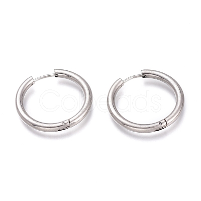 Tarnish Resistant 201 Stainless Steel Huggie Hoop Earrings EJEW-O095-05-07-1