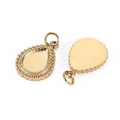 304 Stainless Steel Charms Cabochon Settings STAS-S116-152G-1