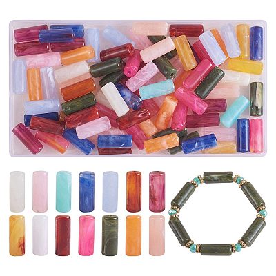 140Pcs 14 Colors Acrylic Beads MACR-SZ0001-78-1