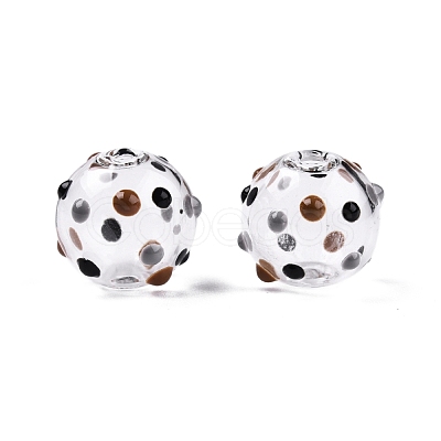 Transparent Glass Enamel Beads GLAA-G084-01A-1