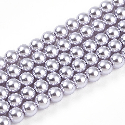 Baking Paint Pearlized Glass Pearl Bead Strands HY-N002-4mm-A04-1