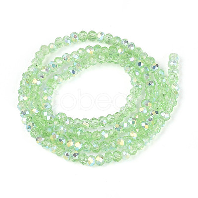 AB Color Plated Transparent Glass Rondelle Beads Strands EGLA-T029-2mm-10E-1