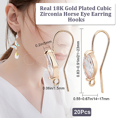 20Pcs Brass Earring Hooks KK-BBC0010-88-1