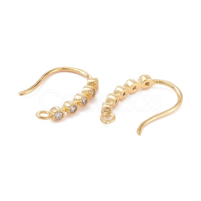 Rack Plating Brass Micro Pave Cubic Zirconia Earring Hooks ZIRC-F126-07GA-1
