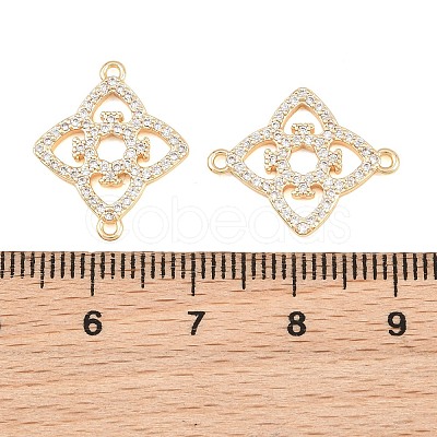 Brass Micro Pave Clear Cubic Zirconia Connector Charms CU-CBA7BFE-03I-G-1