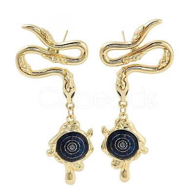 Rack Plating Eye Brass Stud Earrings EJEW-C108-07G-05-1