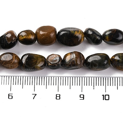 Natural Yellow Blue Tiger Eye(Dyed & Heated) Beads Strands G-G146-A17-01-1