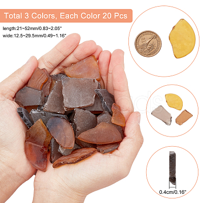 60Pcs 3 Colors Matte Mosaic Tiles Glass Cabochons DIY-NB0006-30-1
