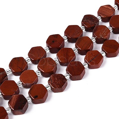 Natural Red Jasper Beads Strands G-P534-A19-01-1