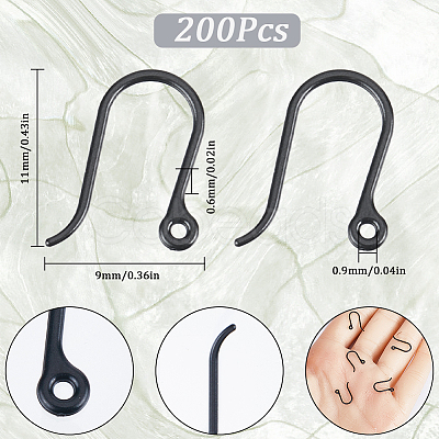 SUNNYCLUE 200Pcs Plastic Earring Hooks KY-SC0001-81A-1