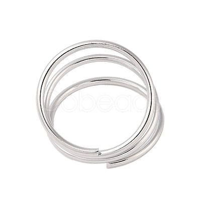 Non-Tarnish 304 Stainless Steel Multi-layer Open Cuff Ring for Women STAS-S125-11P-1