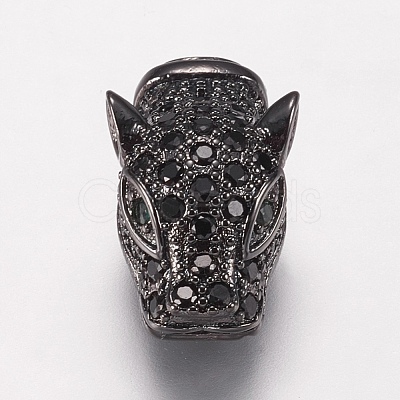 Brass Micro Pave Cubic Zirconia Beads ZIRC-G139-24B-1
