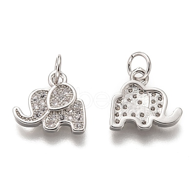 Brass Micro Pave Clear Cubic Zirconia Charms ZIRC-C020-35P-1