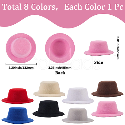 8Pcs 8 Colors EVA Fabric Pillbox Stewardess Fascinator Hat Base for Millinery AJEW-GF0010-94-1