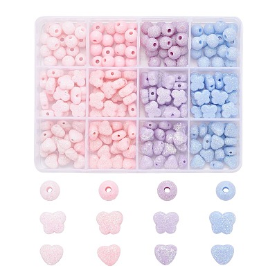 240Pcs 12 Style Opaque Acrylic Beads MACR-FS0001-05-1