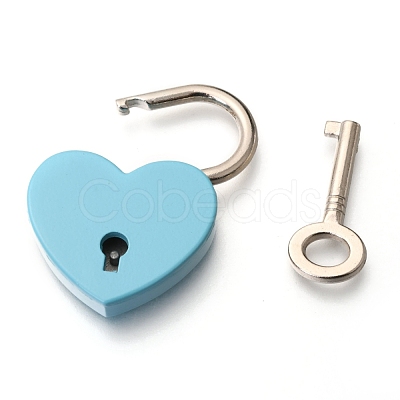 Alloy Padlock Mini Lock with Key AJEW-WH0171-19D-1