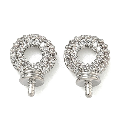Brass Micro Pave Cubic Zirconia Peg Bails KK-D229-15P-1