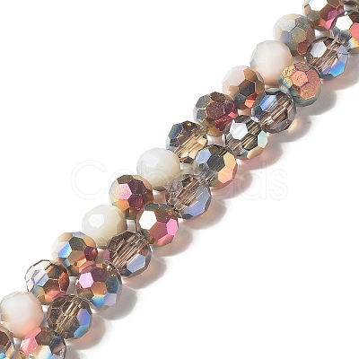 Transparent Electroplated Glass Beads Strands GLAA-G097-04D-1