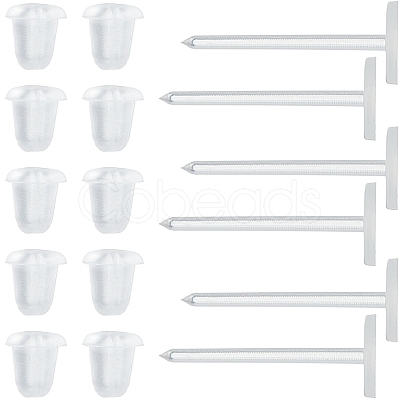 500Pcs Eco-Friendly Plastic Stud Earring Findings KY-SP0001-03B-1