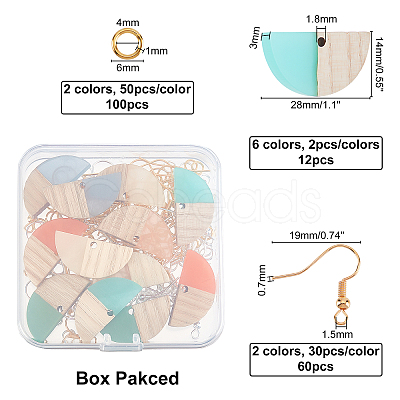 DIY Dangle Half Round Earring Making Kits DIY-OC0006-04-1