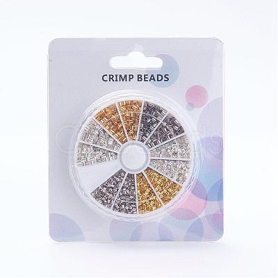 1 Box 3 Color Brass Crimp Beads KK-JP0010-04-1