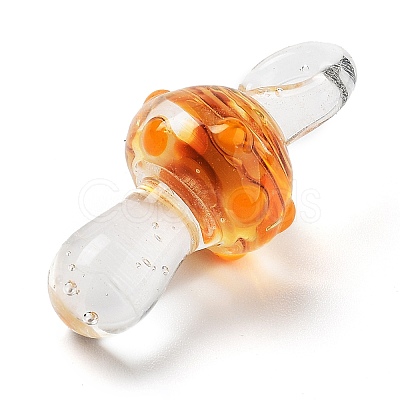 Transparent Handmade Lampwork Pendants LAMP-T021-14G-1