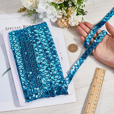2Pcs 2 Colors Plastic & Polyester Paillette Beads OCOR-CY0002-10B-1