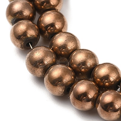 Electroplate Synthetic Magnetic Hematite Beads Strands G-E602-01A-1