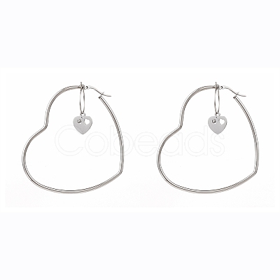 Stainless Steel Hoop Earrings EJEW-JE04453-03-1